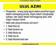 Sebutkan Nama Nama Nabi Dan Rasul Yang Termasuk Ulul Azmi